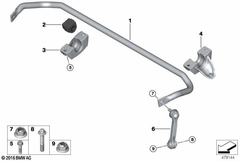 BMW純正安定剤ヒンター車軸（33506861459）| 33506861459