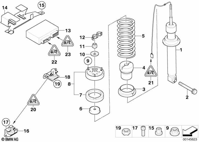 BMW後部の本物のネジスプリング（33532284089）| 33532284089
