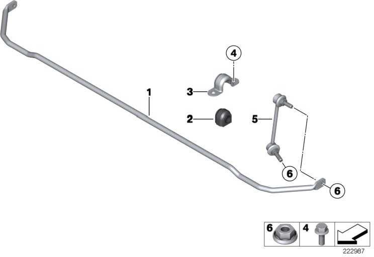 リアのBMW純正スタビライザーd = 18mm mini（33556772787）| 33556772787