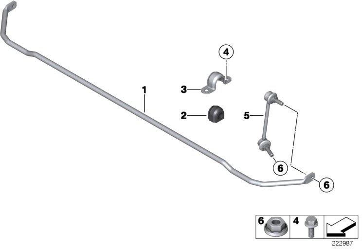 BMWリアの本物の安定剤d = 17mm（33559808014）| 33559808014