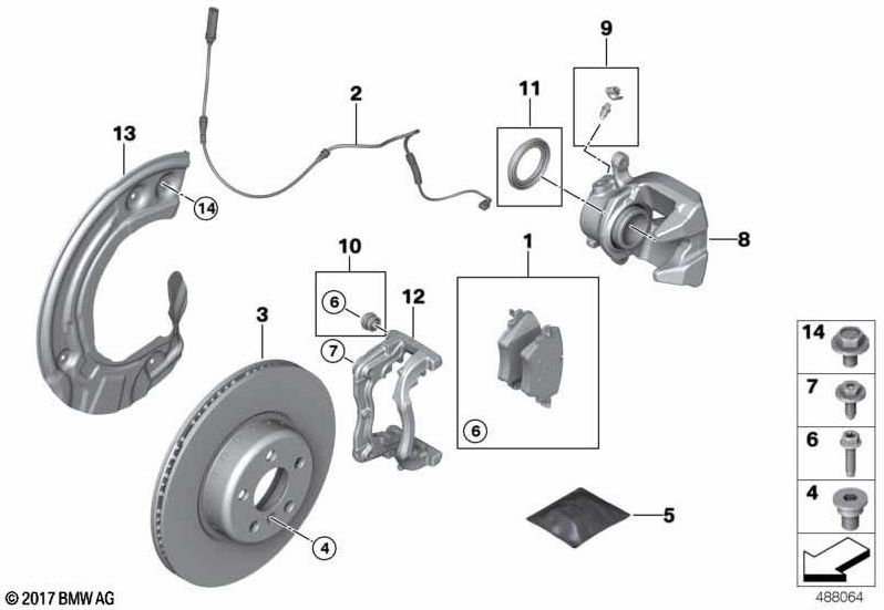 BMW右側の本物のブレーキキャリパーハウジング（34106872800）| 34106872800