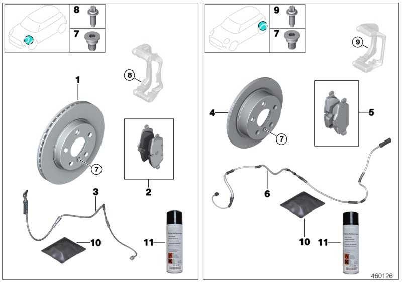 BMW純正修理セットブレーキパッドASBESTOS -Free Mini 2シリーズ（3410684263）| 34106884263