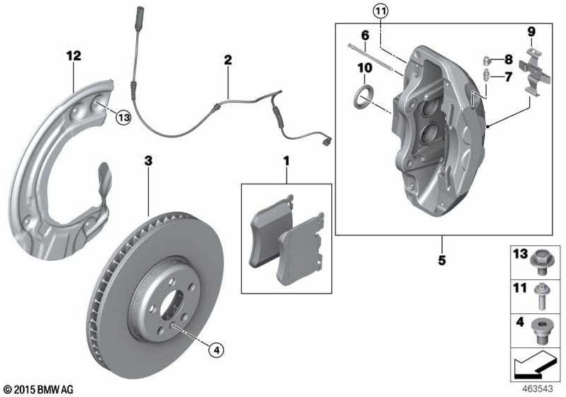 BMW右側の本物のブレーキキャリパーハウジング（34106891328）| 34106891328