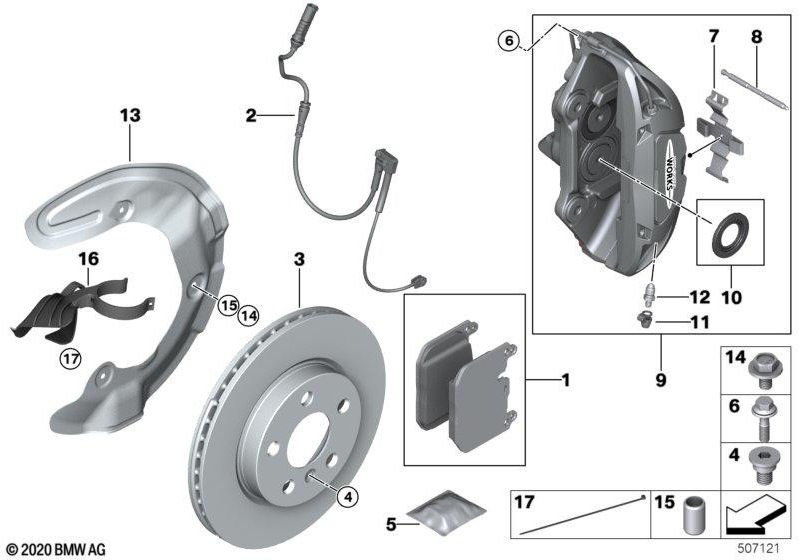 BMW右側の360x30（34106894326）にある本物のブレーキキャリパーハウジング| 34106894326