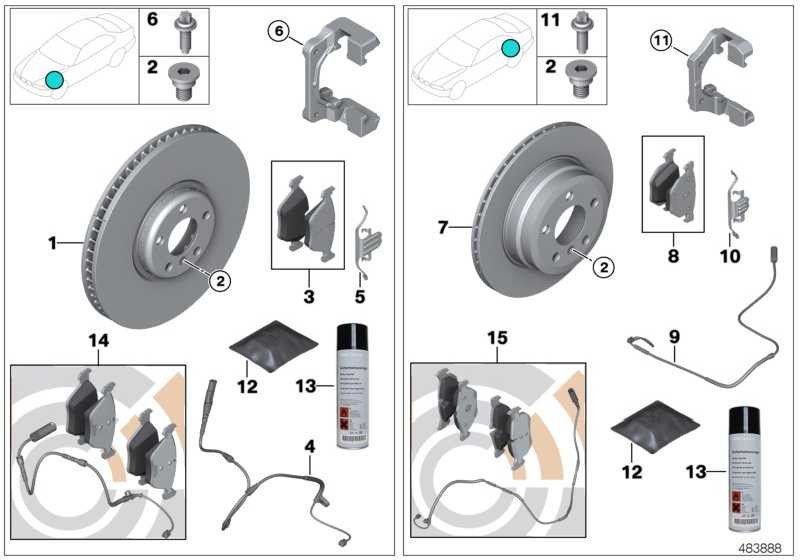 BMW純正セットブレーキパッド付きブレーキパッドセンサー値ライン5シリーズ（34112449268）| 34112449268