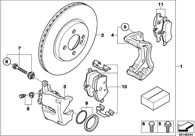 BMW本物の修理セットブレーキパッドASBESTOS -FREE MINI（34116778320）| 34116778320