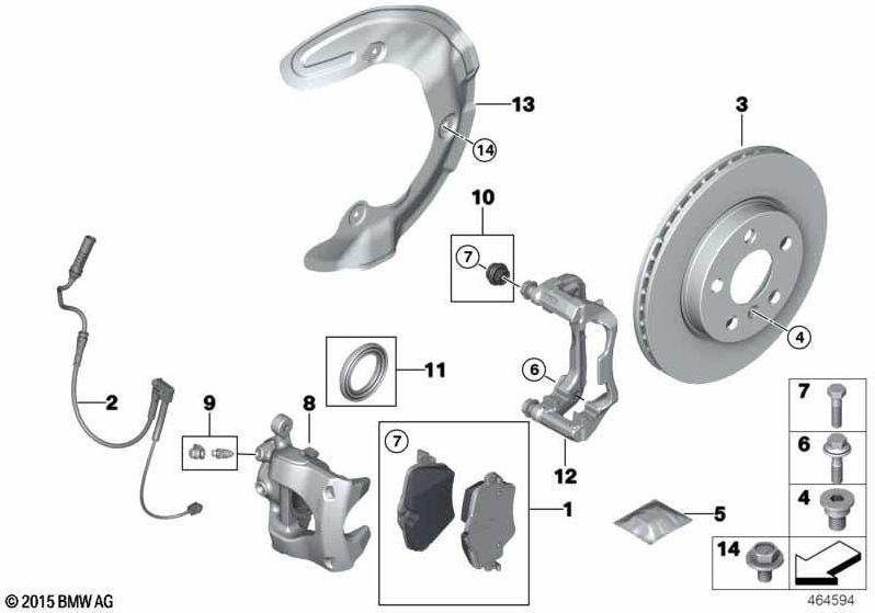 BMW右側の本物のブレーキキャリパーハウジング（34116860268）| 34116860268