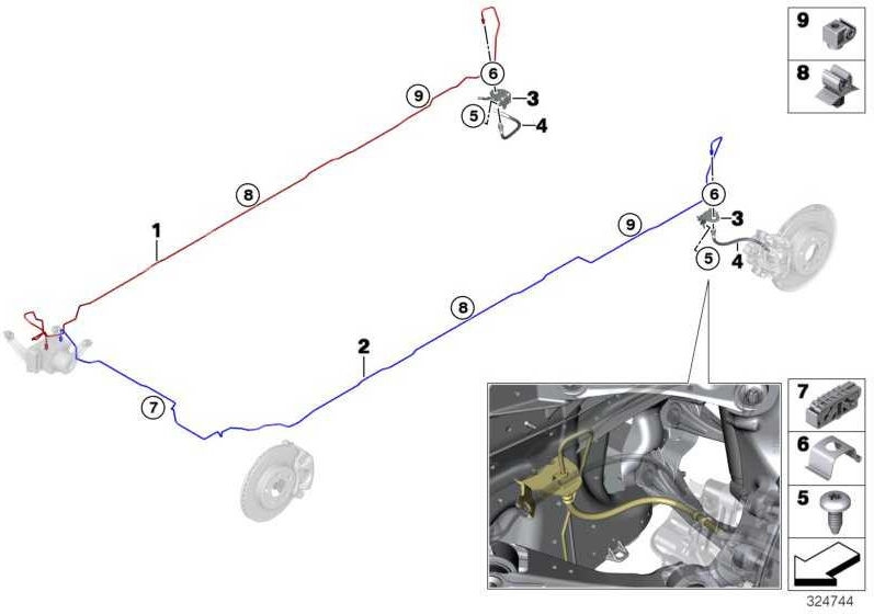 BMW後部の本物のブレーキホース（34206799303）| 34206799303