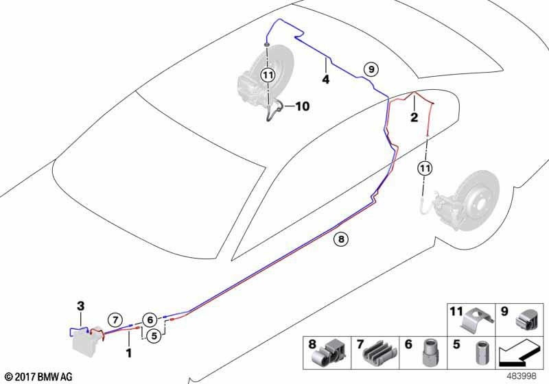 BMW後部の本物のブレーキホース（34206861806）| 34206861806