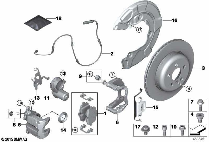 BMW本物のブレーキキャリパーハウジングブルー左（34206882997）| 34206882997