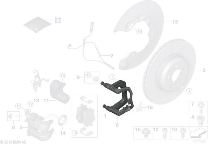 BMW本物のMパフォーマンスブレーキキャリパー3シリーズG20 G21 4シリーズG22 G23 | 34206890760