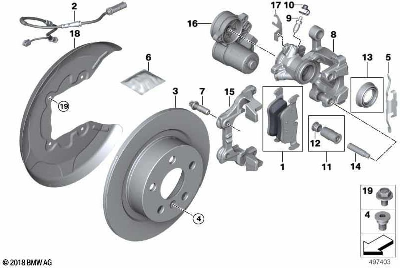 BMW左側の本物のブレーキキャリパーハウジング（34206895367）| 34206895367