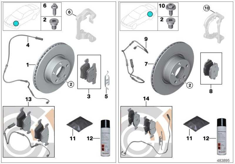 BMW純正セットブレーキパッド付きブレーキパッドセンサー値ライン5シリーズ（34212449304）| 34212449304