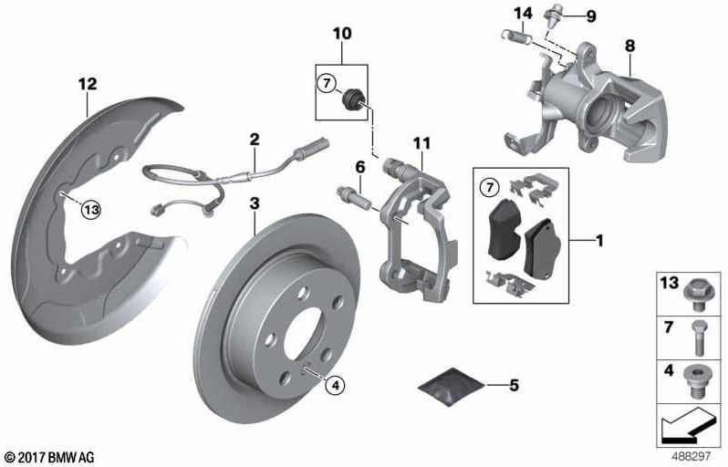 BMW左側の本物のブレーキキャリア（34216865927）| 34216865927