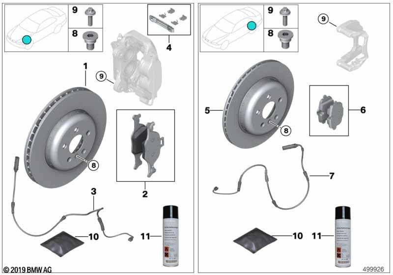 BMW純正修理セットブレーキパッド - フリー（34216892641）| 34216892641