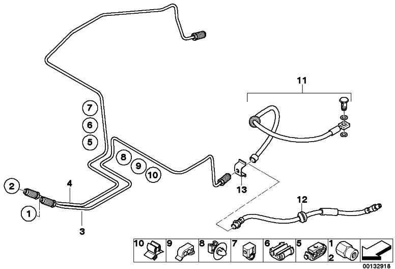 BMW純正ホルダーブレーキラインミニ（34300717868）| 34300717868