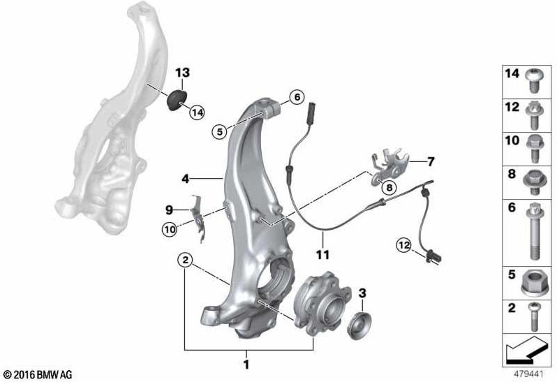 BMW純正ホルターブレーキホースフロント右（34306879182）| 34306879182