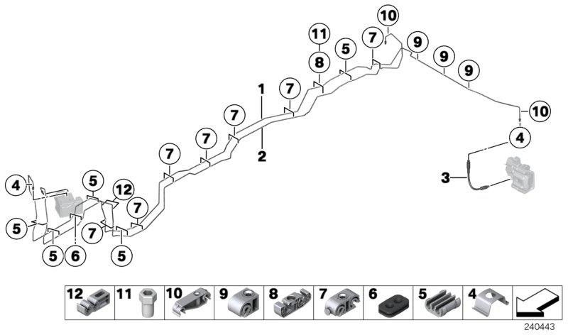 BMW後部の本物のブレーキホース（34306887447）| 34306887447