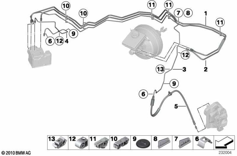 BMW本物のブレーキホースフロント（34306887448）| 34306887448