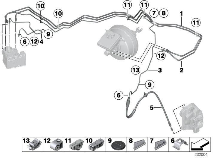 BMW純正ブレーキホースフロント（34306887449）| 34306887449
