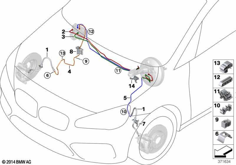 BMW本物のブレーキホースフロント（34306894453）| 34306894453