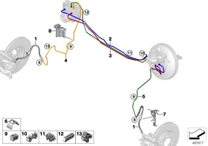 BMW本物のブレーキホースフロント（34306895676）| 34306895676