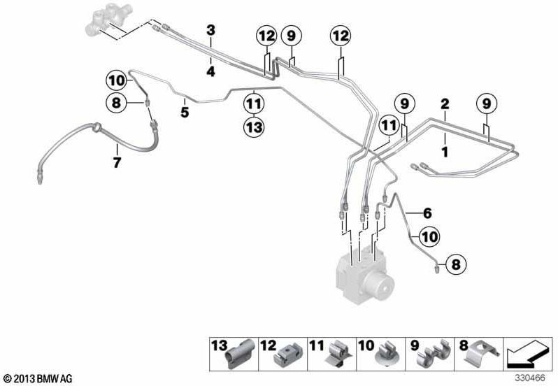 BMW純正ブレーキホースフロント（34309804831）| 34309804831