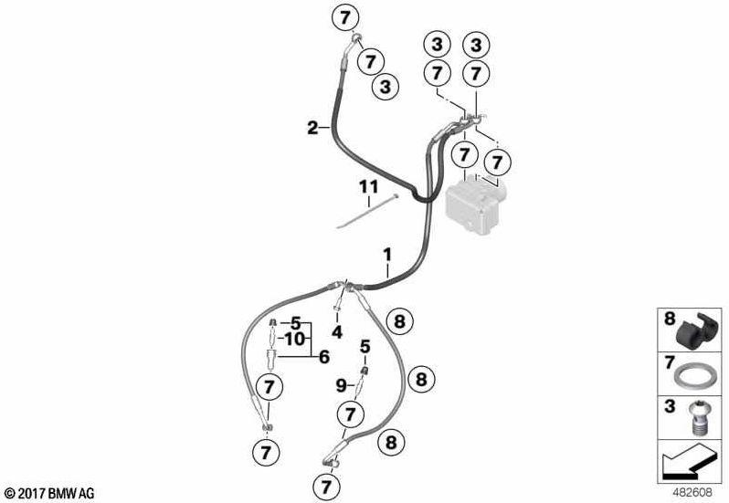 BMW正面の本物のブレーキライン（34328558767）| 34328558767