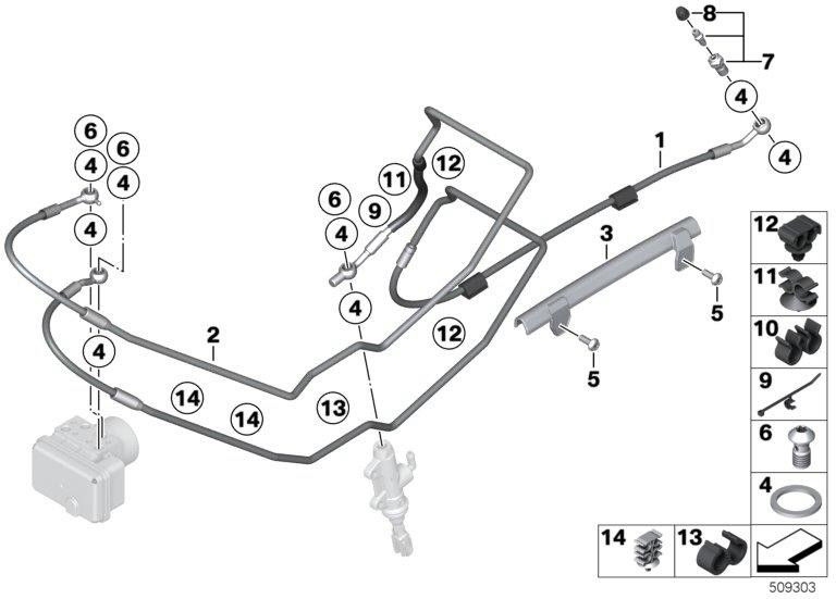 BMW本物のブレーキライン制御回路の背後（34328558768）| 34328558768