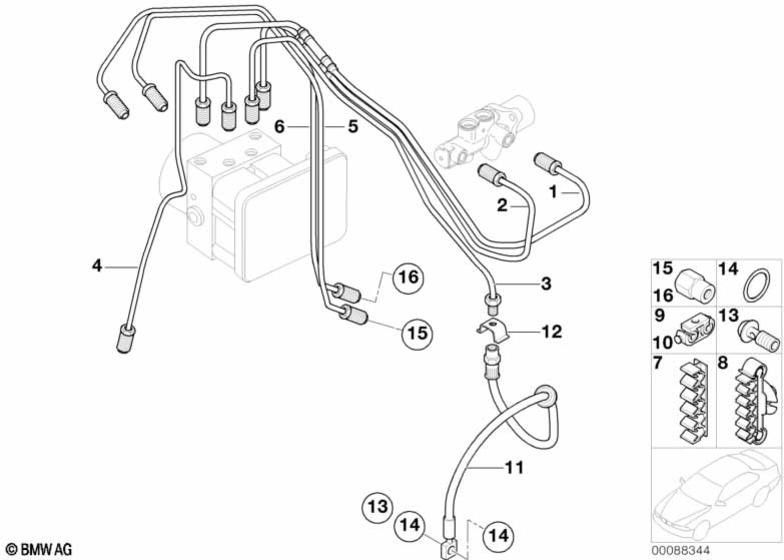 BMW純正スペーサーブレーキライン（34331492598）| 34331492598