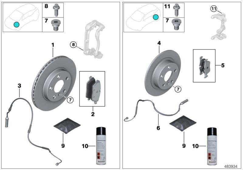 BMW背面にある本物のブレーキパッドセンサー（34356880543）| 34356880543