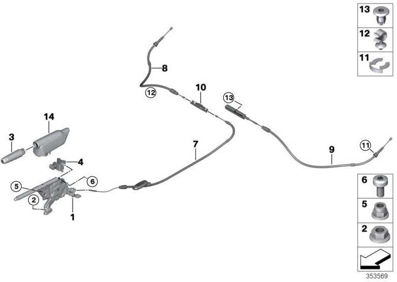 BMW純正ハンドブレーキレバーハンドルミニ（34406852182）| 34406852182