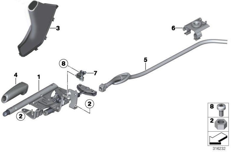 BMW純正ハンドブレーキレバー（34406876774）| 34406876774