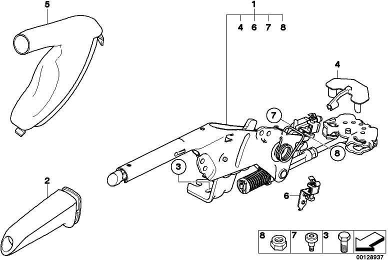BMW純正ハンドブレーキレバーカバーレザーブラック5er（34427059894）| 34427059894