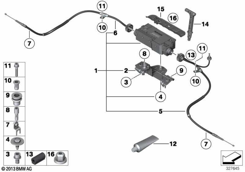 BMW左側の本物のボウデンズグパーキングブレーキ（34436883929）| 34436883929