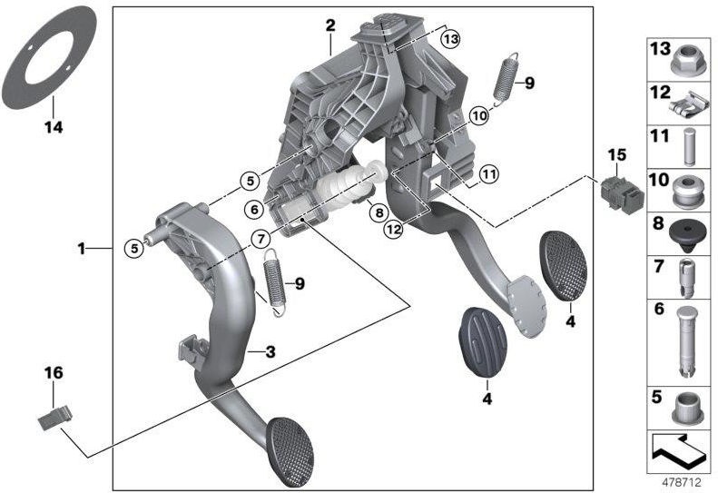 BMW純正フットレバー作業完全（35006870822）| 35006870822