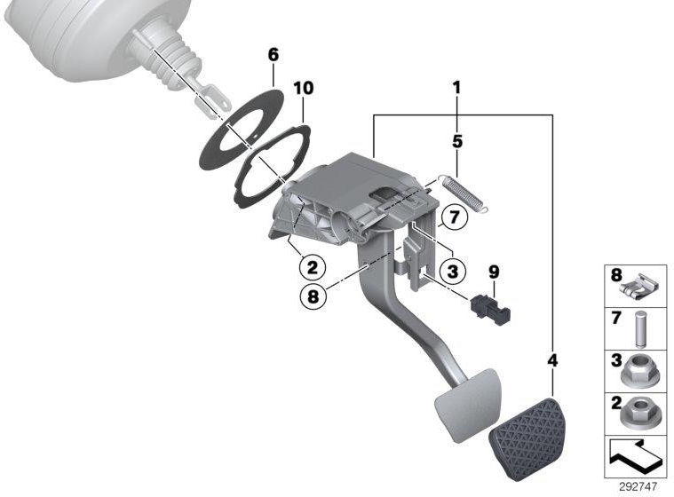 BMW本物のフットレバー作業完全（35006876797）| 35006876797
