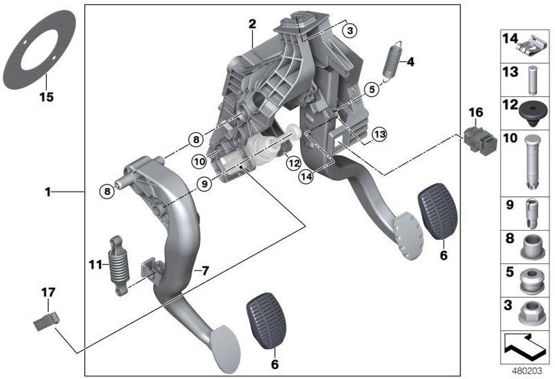 BMW純正ペダルカバー（35206860691）| 35206860691