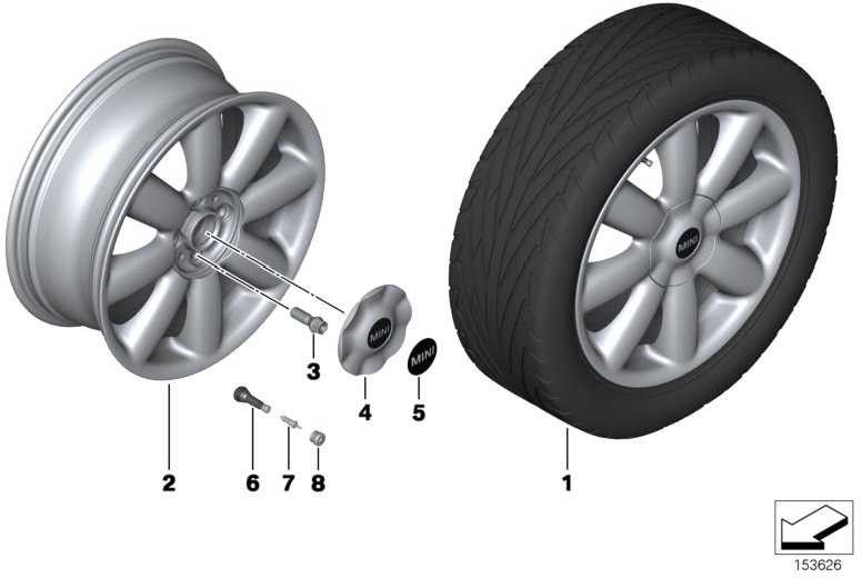 BMW純正habenカバーブラック17 "ミニ（36106787233）| 36106787233