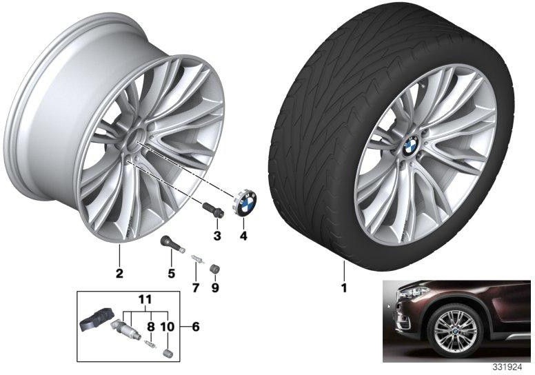 BMW純正ディスクホイールと光沢のある10JX20 ET40（36108092109）| 36108092109