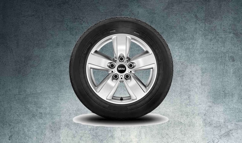 BMW本物のミニアルフェルジ5スターエアスポークシルバー140 6.5J X 16 ET 46フロントアクスル /リアアクスルミニR60 R61 | 36109811729