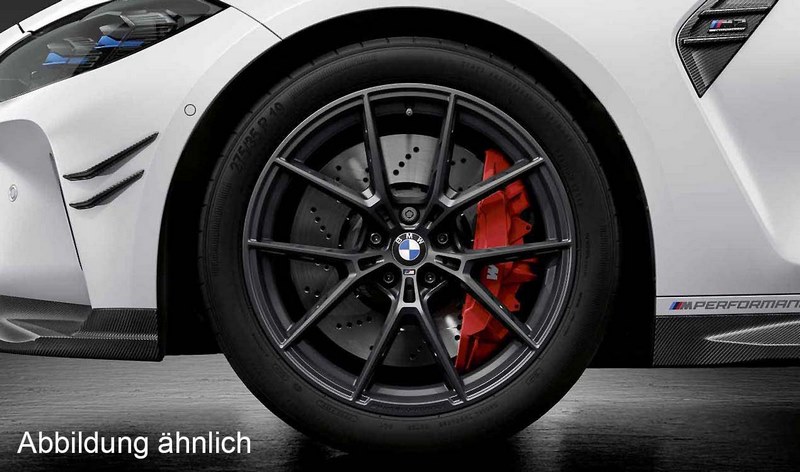 BMW本物の完全なホイールMパフォーマンスY-スペイチェ963ジェットブラックマット19 /20インチM3 G80 G81 M4 G82 RDC（ミキシングタイヤ）| 36115A072C4