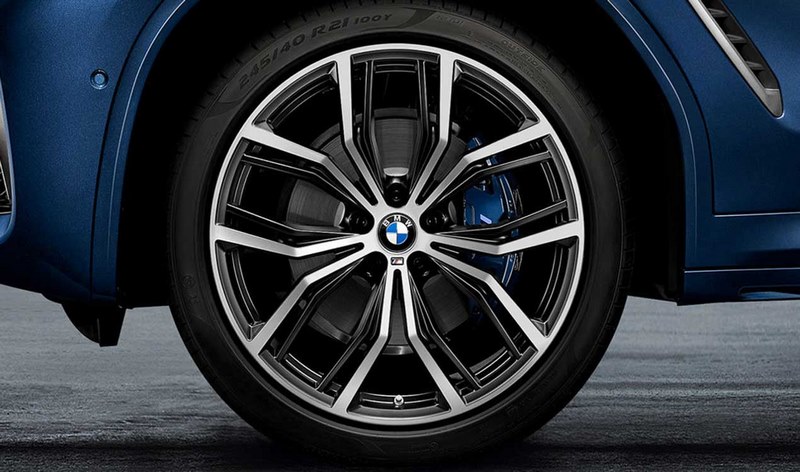 BMW本物の完全なホイールMパフォーマンスYスピーク701ビコロール（ジェットブラックマット /ヒルトータル）21インチX3 G01 X4 G02 RDCI（ミキシングタイヤ）| 36115A478D2