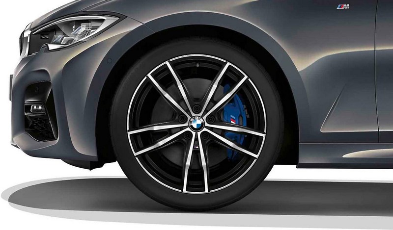 BMW本物の完全なホイールMダブルスポーク791 Bicolor（Jet Black Uni / High -Speed）19インチ2シリーズG20シリーズG21 G28 4シリーズG22 G23 RDC（ミキシングタイヤ）| 36115a4ffb9