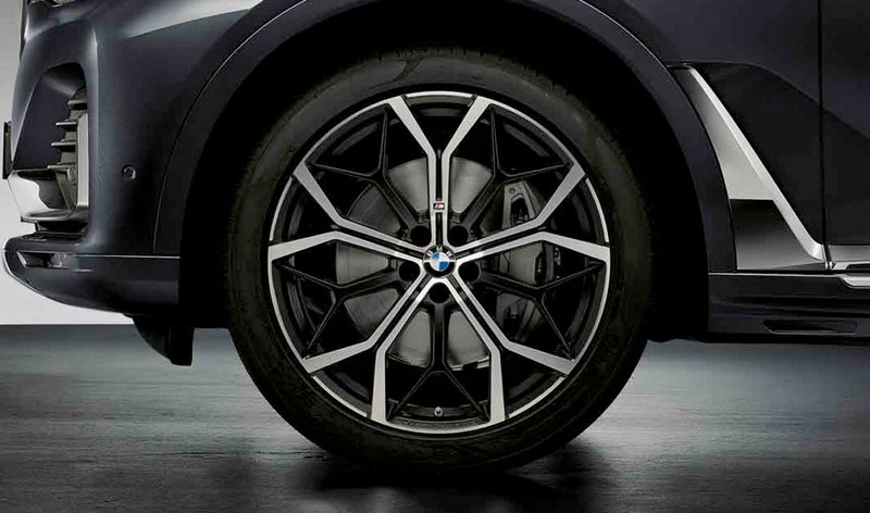 BMW本物の完全なホイールMパフォーマンスYスピーク785ビコロール（ブラックマット /光沢）22インチX7 G07 RDC（ミキシングタイヤ）| 36115A563A1