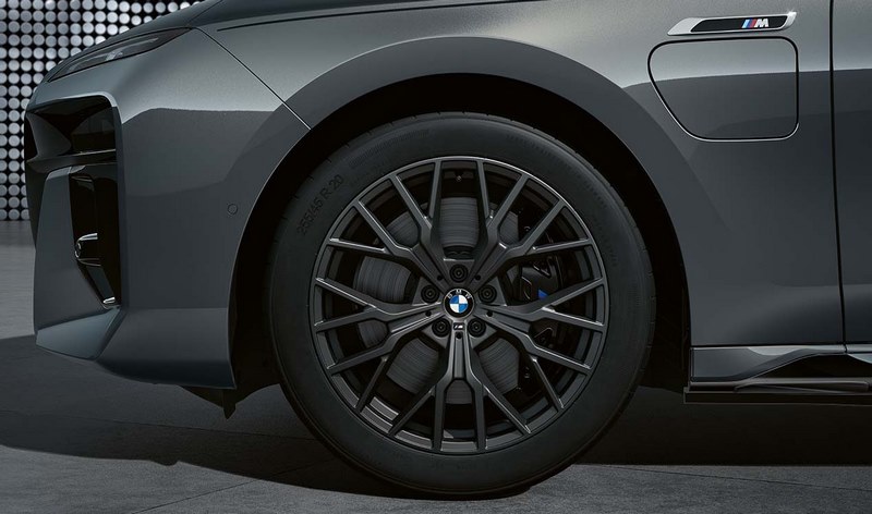 BMW本物の完全なホイールMパフォーマンスY-スペイチェ911ブラックマット20インチ7シリーズG70 RDCI（ミキシングタイヤ）| 36115A563C3