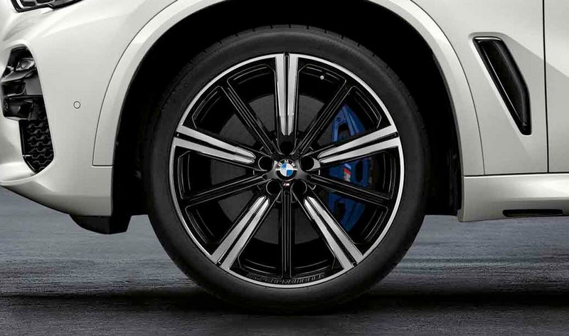 BMW本物の完全なホイールMパフォーマンススタースポーク749 Bicolor（Jet Black Uni / High -Speed）22インチX5 G05 LCI X6 G06 LCI RDCI（ミキシングタイヤ）| 36115A818D4