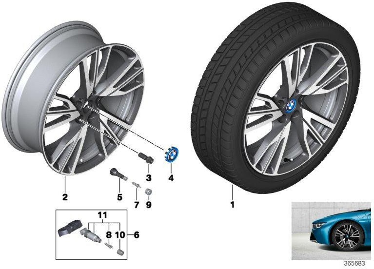 BMW本物のディスクホイールライトメタルブラックマットRE 7.5JX20 ET40（36116885171）| 36116885171