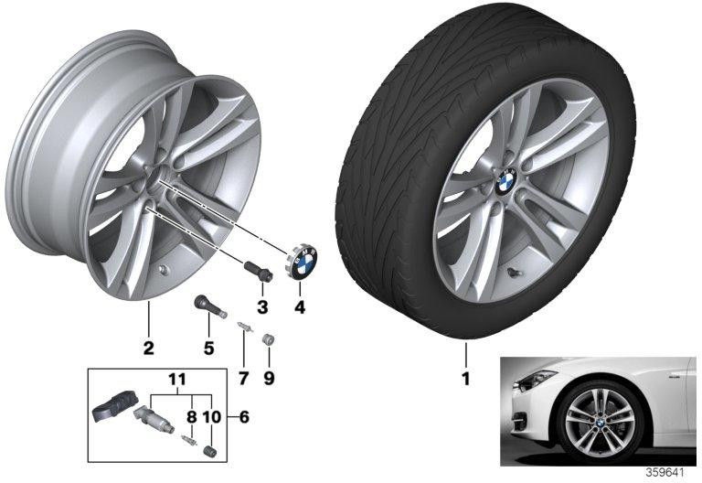 BMW純正ウィンドルホイールライトメタルorbitgrey 8jx18 et34（36116889182）| 36116889182