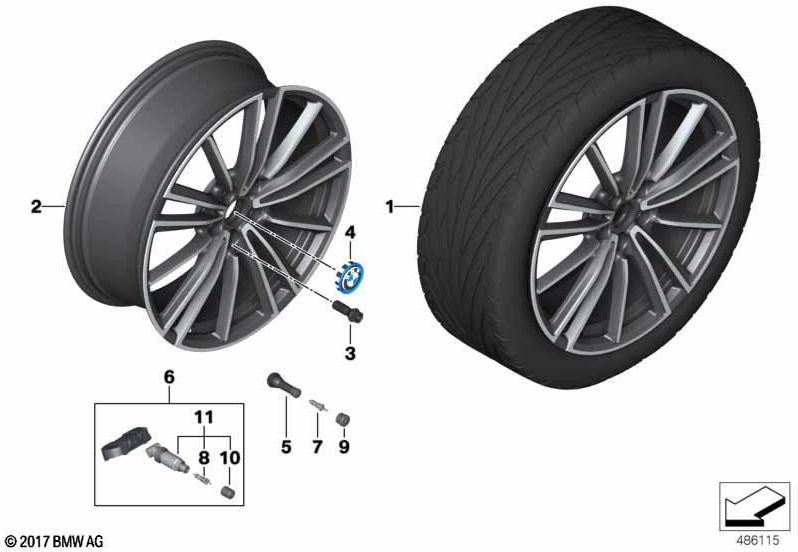 BMW本物のウィンドホイールライトメタルビコラー7.5JX20 ET40（36116897571）| 36116897571